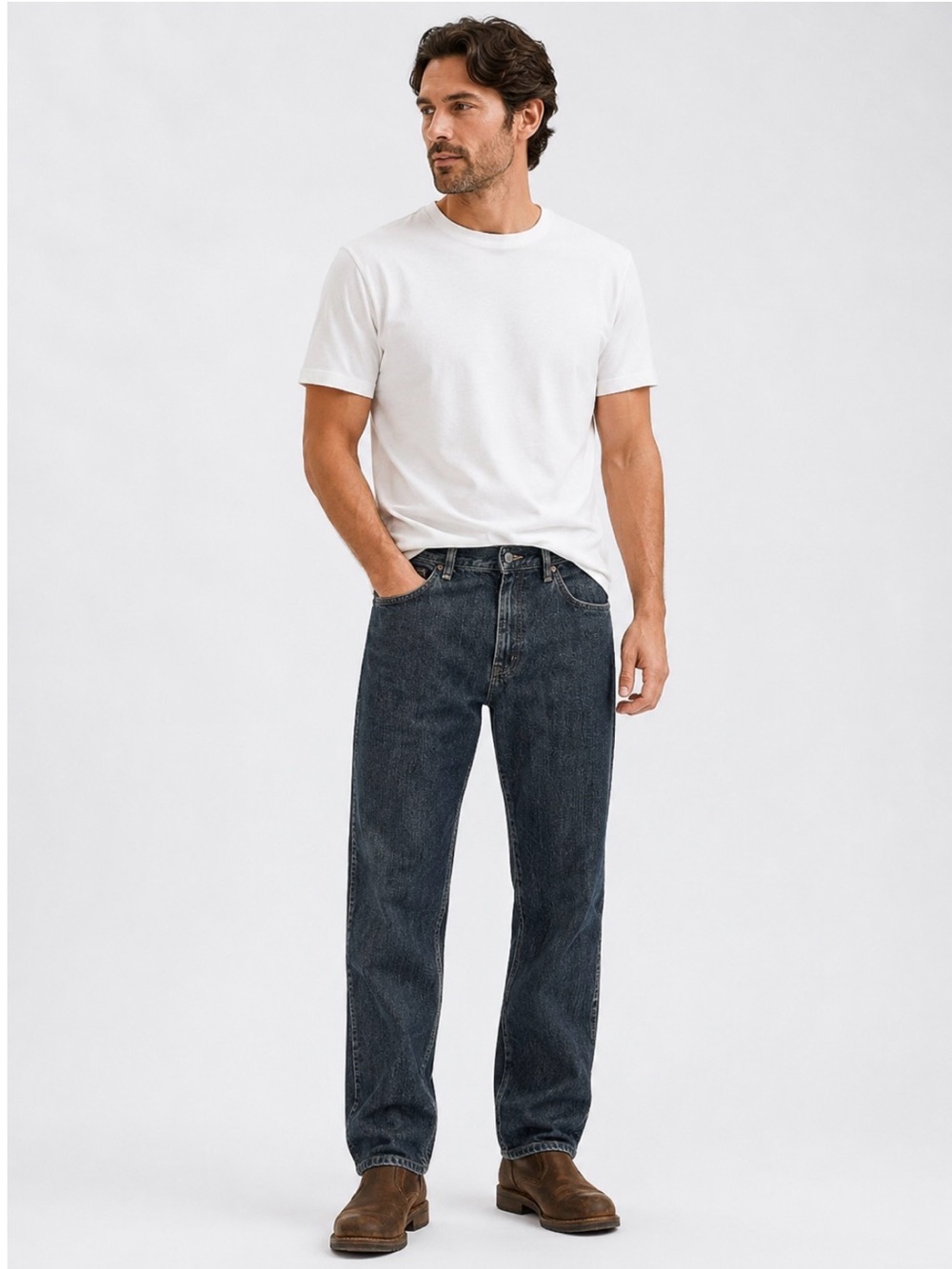 Wrangler NWT Regular Straight Leg Jeans Dark Blue Wash Mens Size 40W 30L